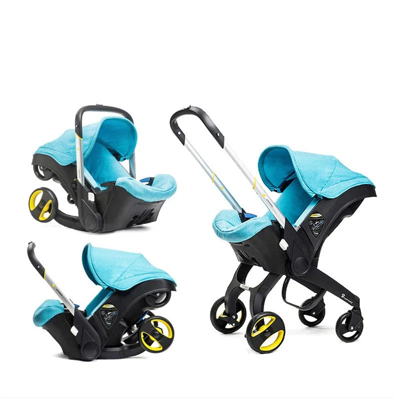 Poussette légère 4 en 1 pour bébé – Siège auto sécurisé, berceau, panier et chariot | KOZY