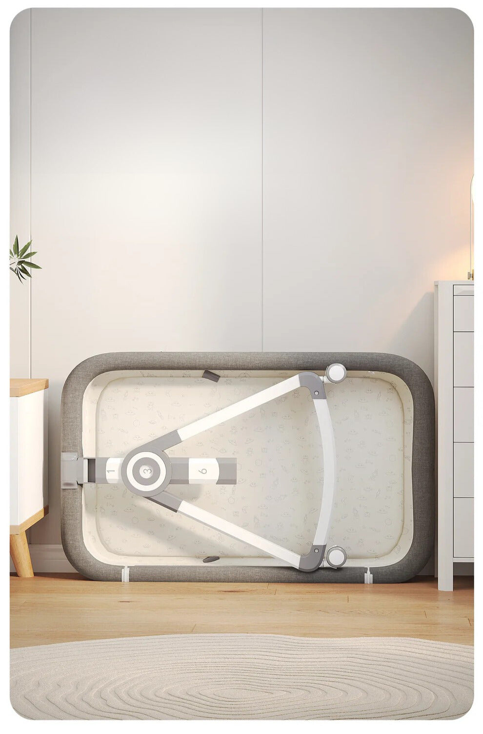 Berceau Portable et Pliable 3 en 1 pour Bébé avec Moustiquaire et Roues Rotatives