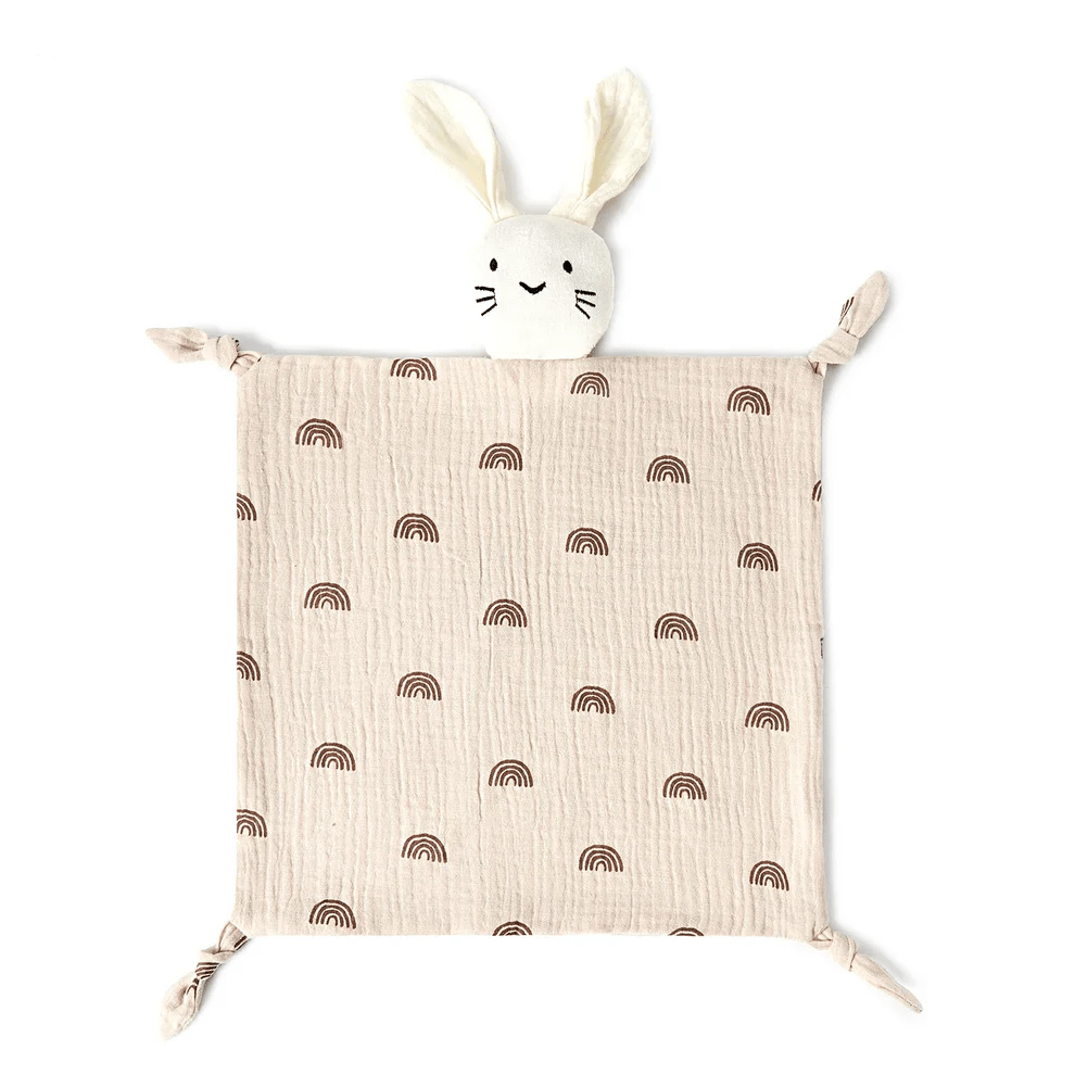 Doudou bébé en mousseline de coton doux lapin