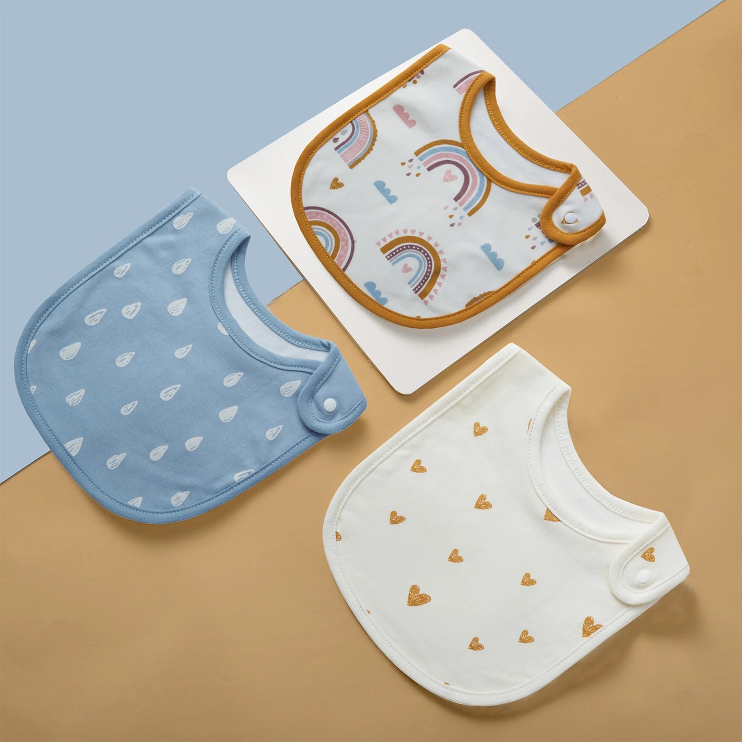 Set de 3 bavoirs en coton 100% pour enfant