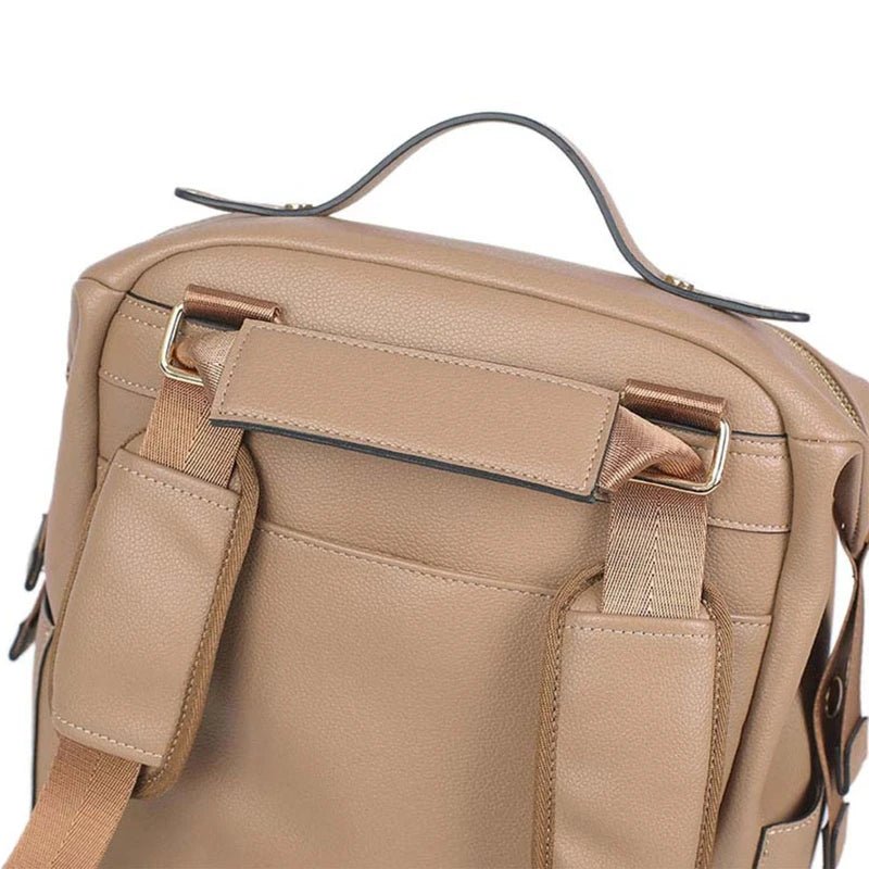 Sac maternité en cuir multifonction avec poches et matelas à langer