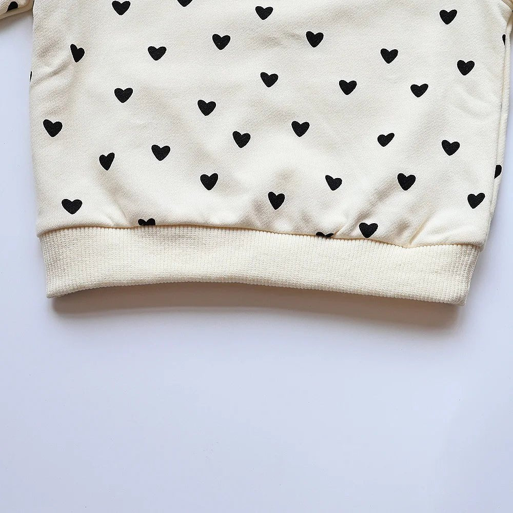 Vêtements bébé imprimé cœur hoodie coton