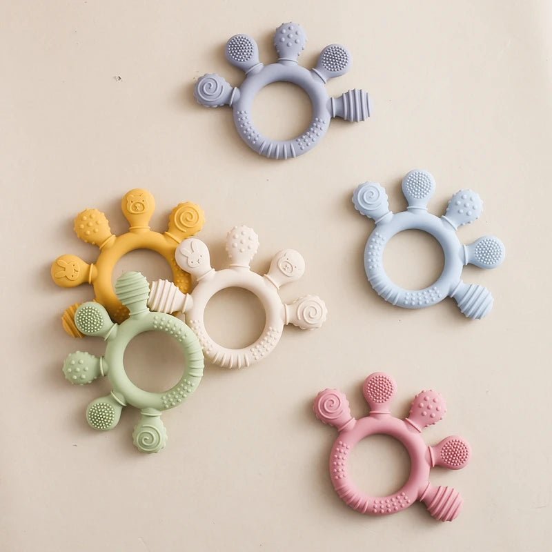 Anneau de Dentition en Silicone pour Bébé | Jouet Sensoriel Apaisant - Sans BPA - Baby Daisy
