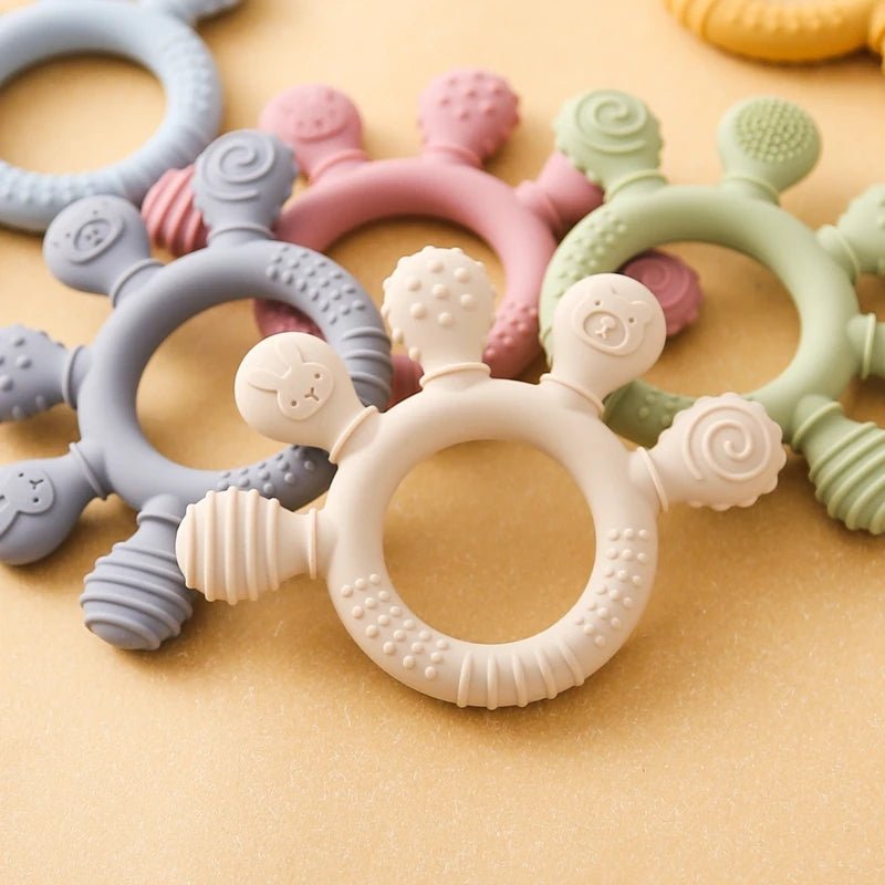 Anneau de Dentition en Silicone pour Bébé | Jouet Sensoriel Apaisant - Sans BPA - Baby Daisy