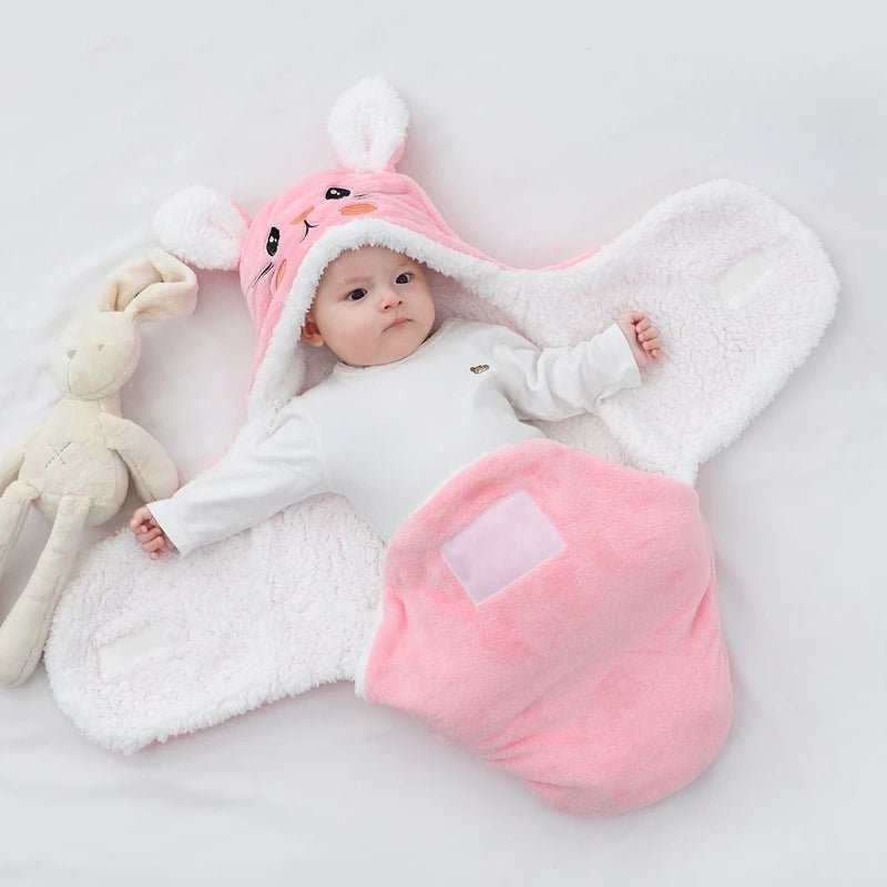 Couverture chaude pour nouveau-né motif lapin