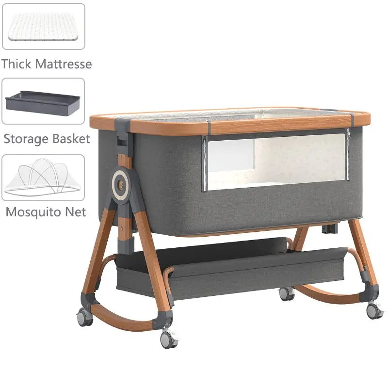 Berceau Portable et Pliable 3 en 1 pour Bébé avec Moustiquaire et Roues Rotatives
