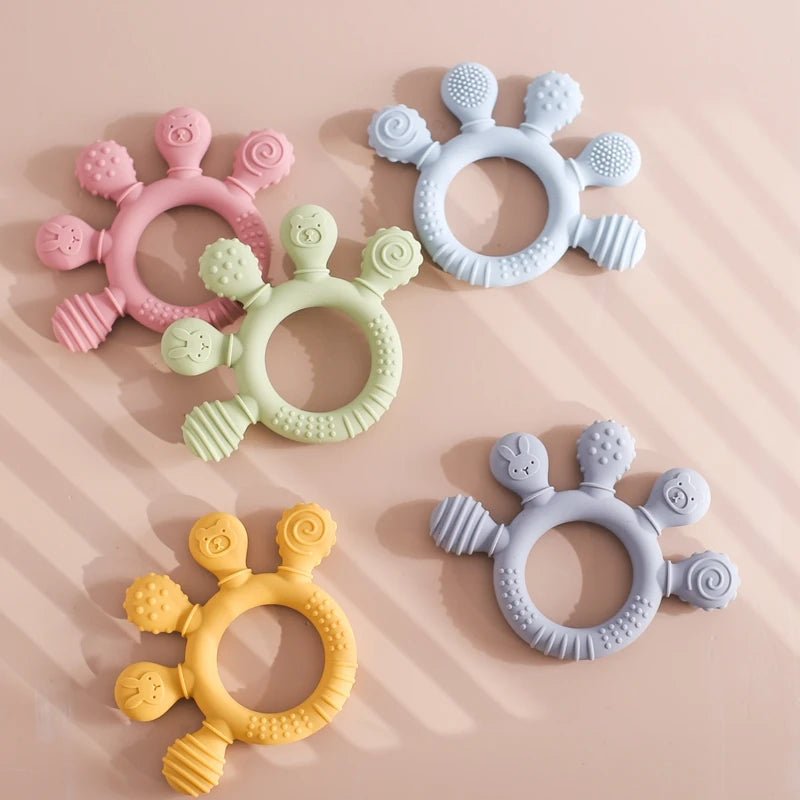 Anneau de Dentition en Silicone pour Bébé | Jouet Sensoriel Apaisant - Sans BPA - Baby Daisy