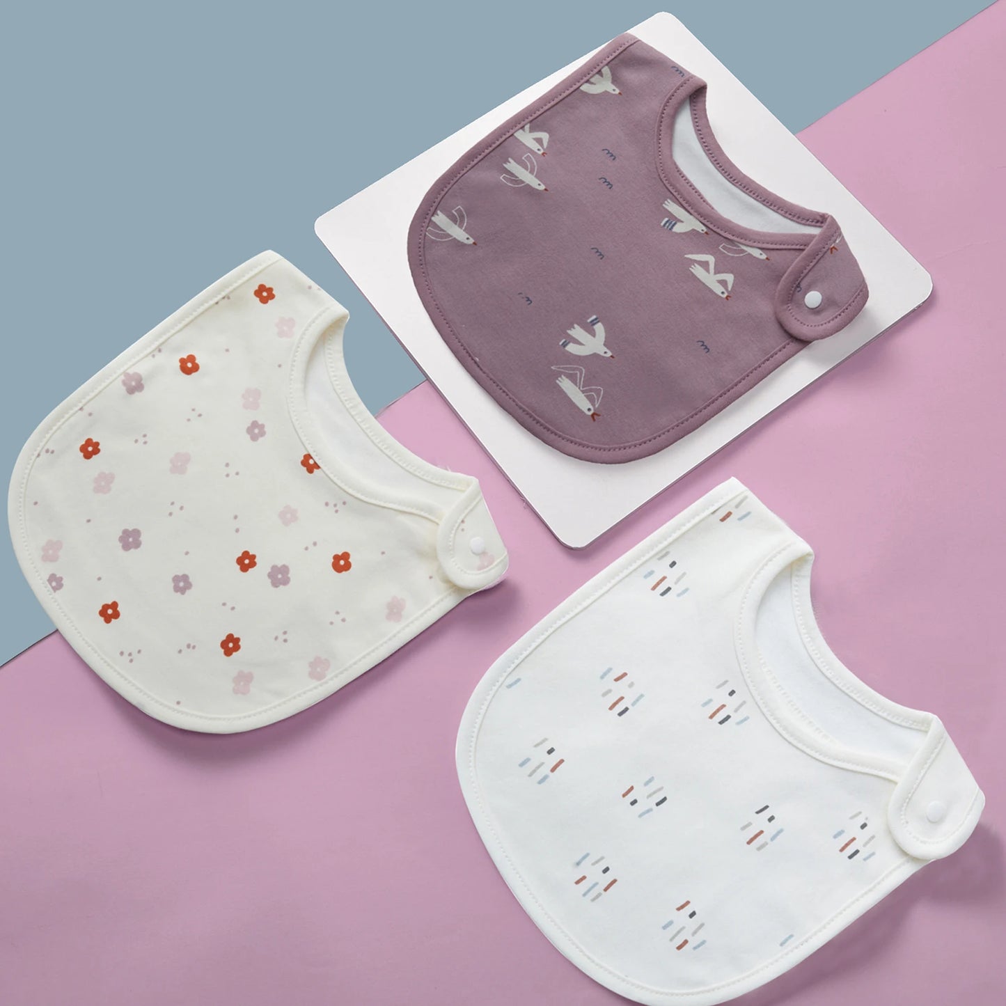 Set de 3 bavoirs en coton 100% pour bébé