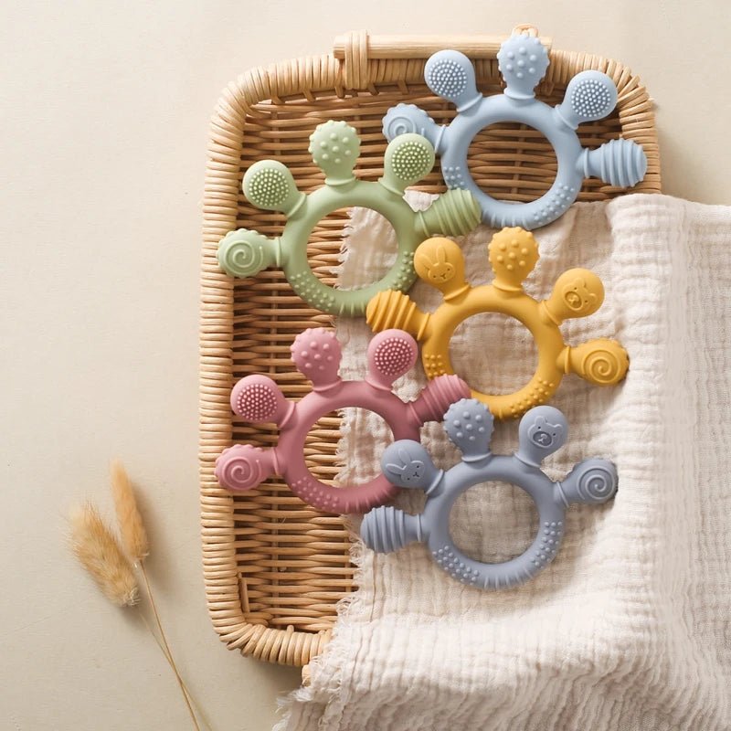 Anneau de Dentition en Silicone pour Bébé | Jouet Sensoriel Apaisant - Sans BPA - Baby Daisy