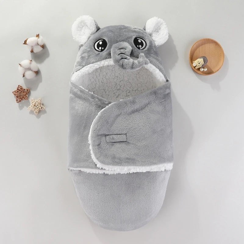 Sac de couchage bébé motif éléphant en flanelle