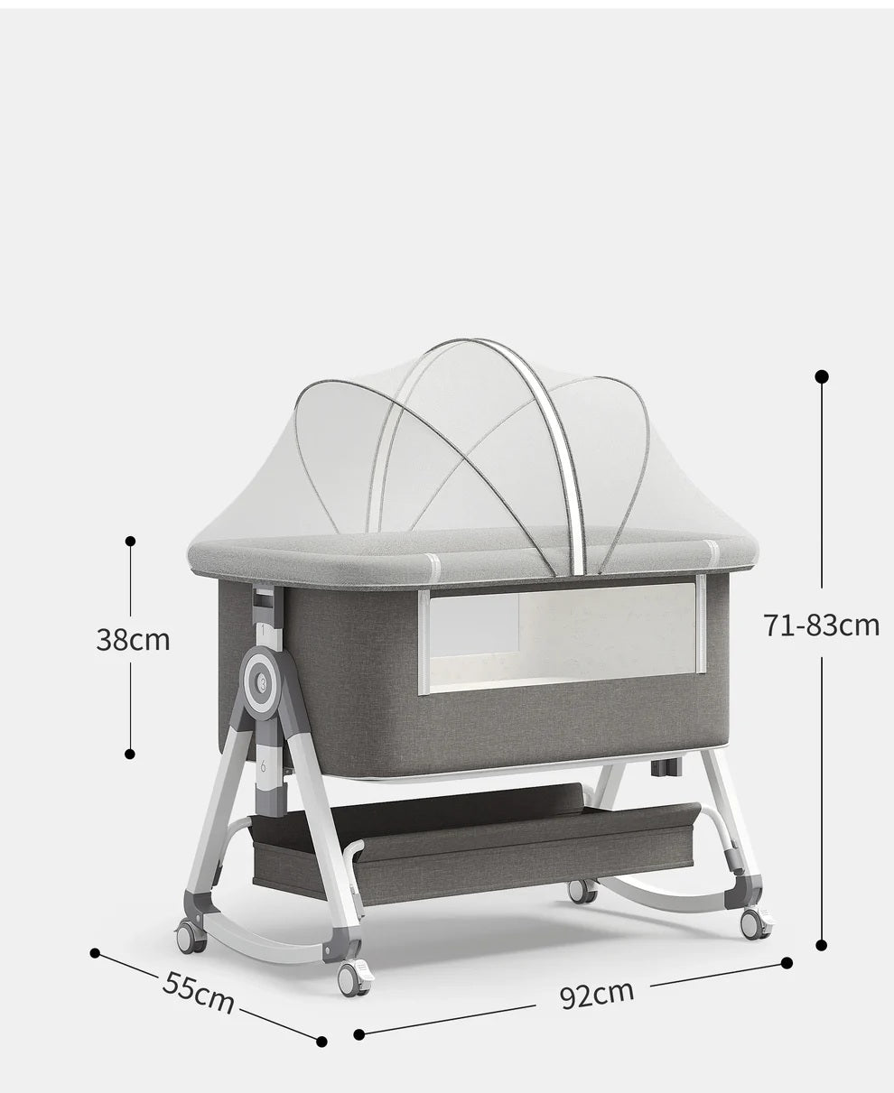 Berceau Portable et Pliable 3 en 1 pour Bébé avec Moustiquaire et Roues Rotatives