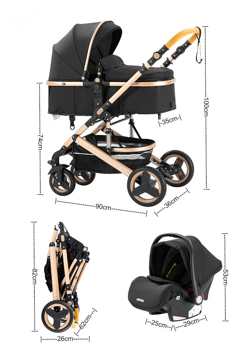 Poussette 3-en-1 – Nacelle, Siège Auto et Poussette Tout-en-Un | TRIO