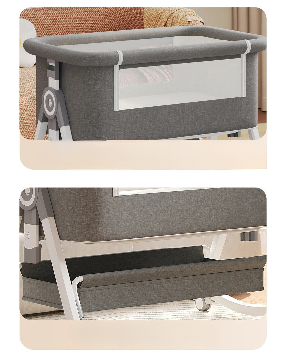 Berceau Portable et Pliable 3 en 1 pour Bébé avec Moustiquaire et Roues Rotatives