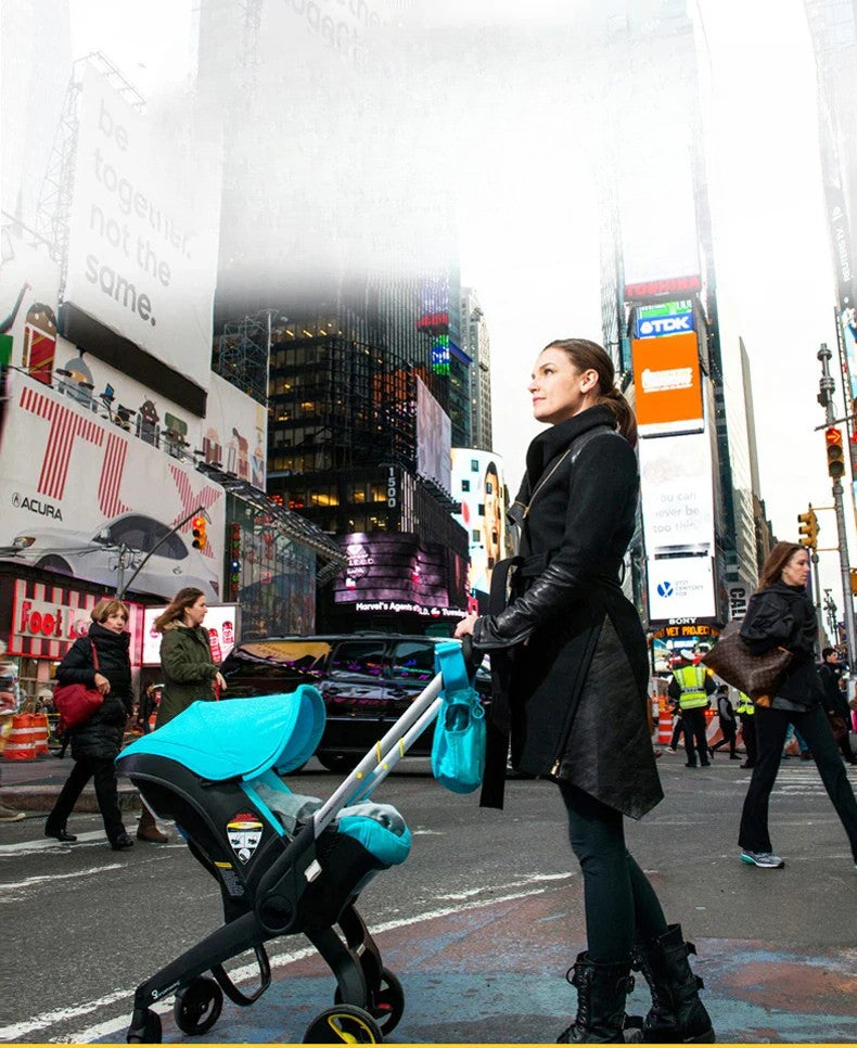 Poussette légère 4 en 1 pour bébé – Siège auto sécurisé, berceau, panier et chariot | KOZY