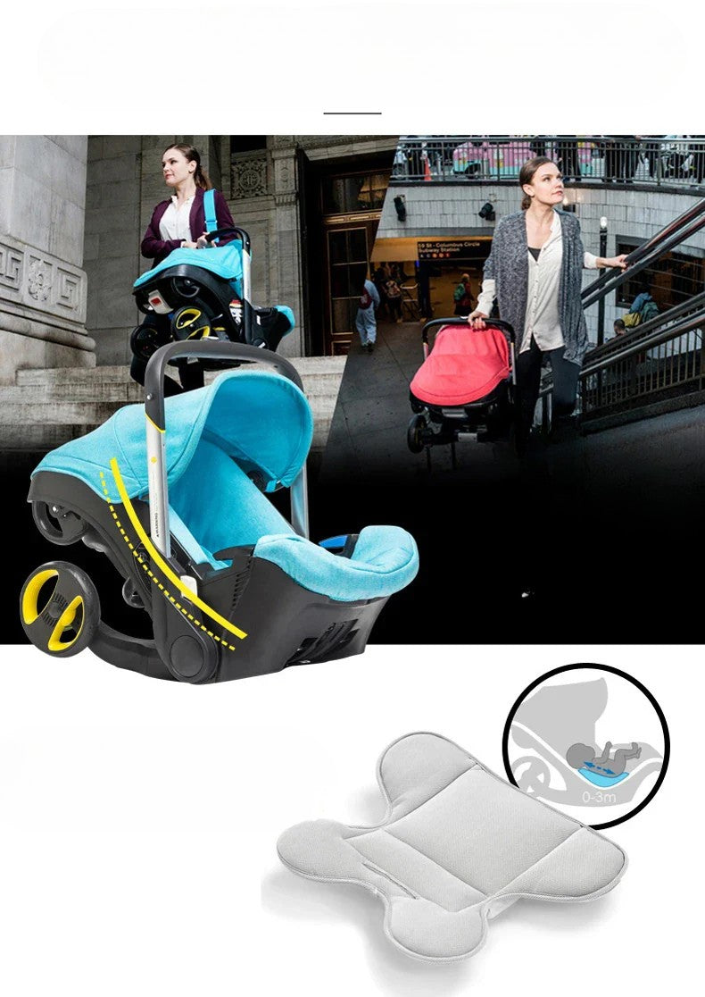 Poussette légère 4 en 1 pour bébé – Siège auto sécurisé, berceau, panier et chariot | KOZY