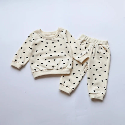 Hoodie bébé garçon coton avec imprimé cœur