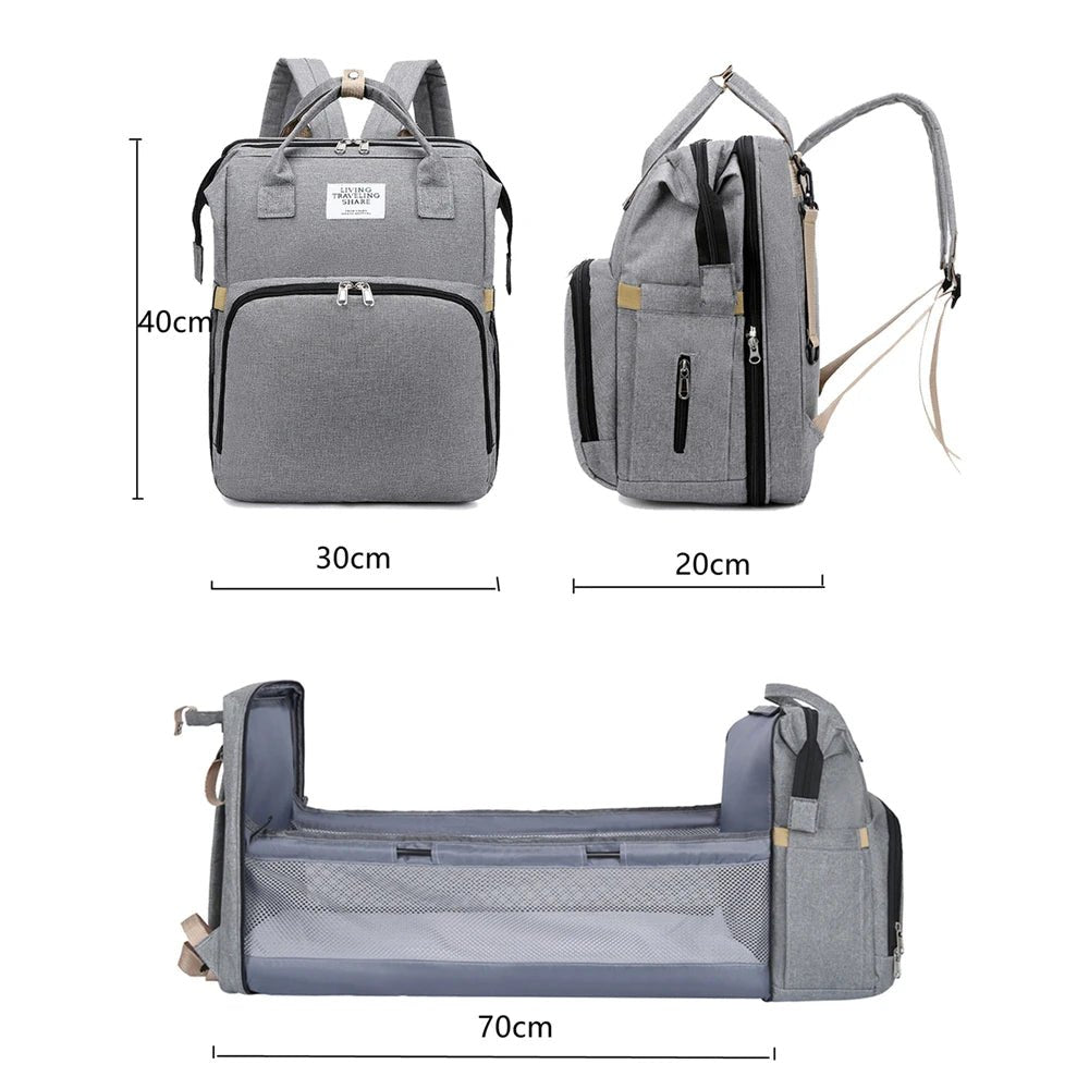 Sac à langer multifonctions gris
