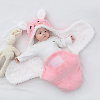 Couverture chaude pour nouveau-né motif lapin