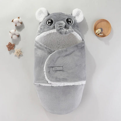 Sac de couchage bébé motif éléphant en flanelle