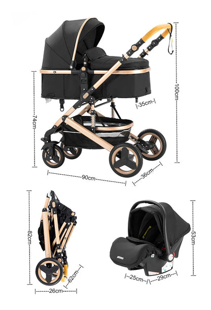 Poussette 3-en-1 – Nacelle, Siège Auto et Poussette Tout-en-Un | TRIO