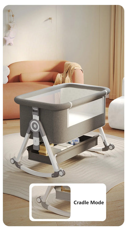 Berceau Portable et Pliable 3 en 1 pour Bébé avec Moustiquaire et Roues Rotatives